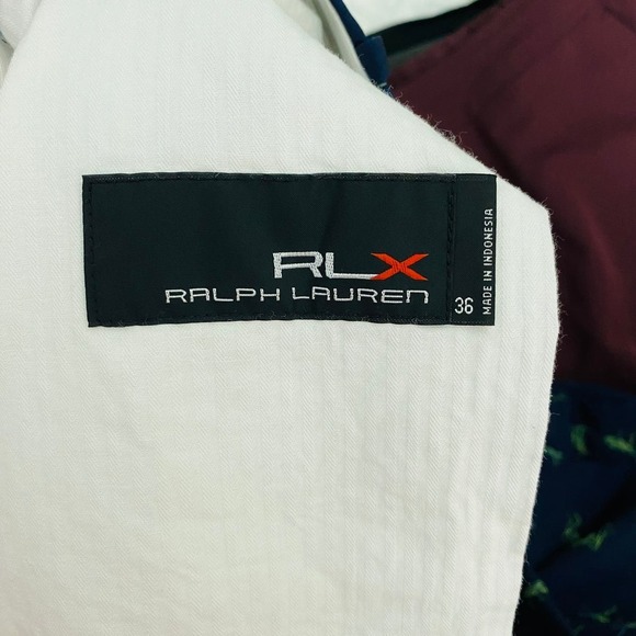 RLX Ralph Lauren Golf Performance Blue with Grasshopper Print Shorts Size 36x10 - Picture 3 of 5